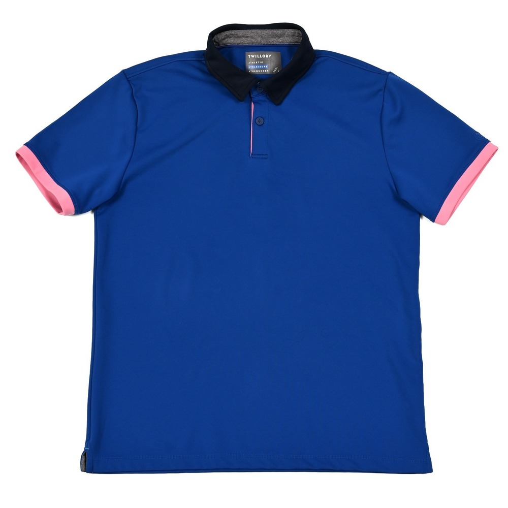 Twillory Polo Shirt Mens Large Blue Athleisure Performance Short Sleeve Golf